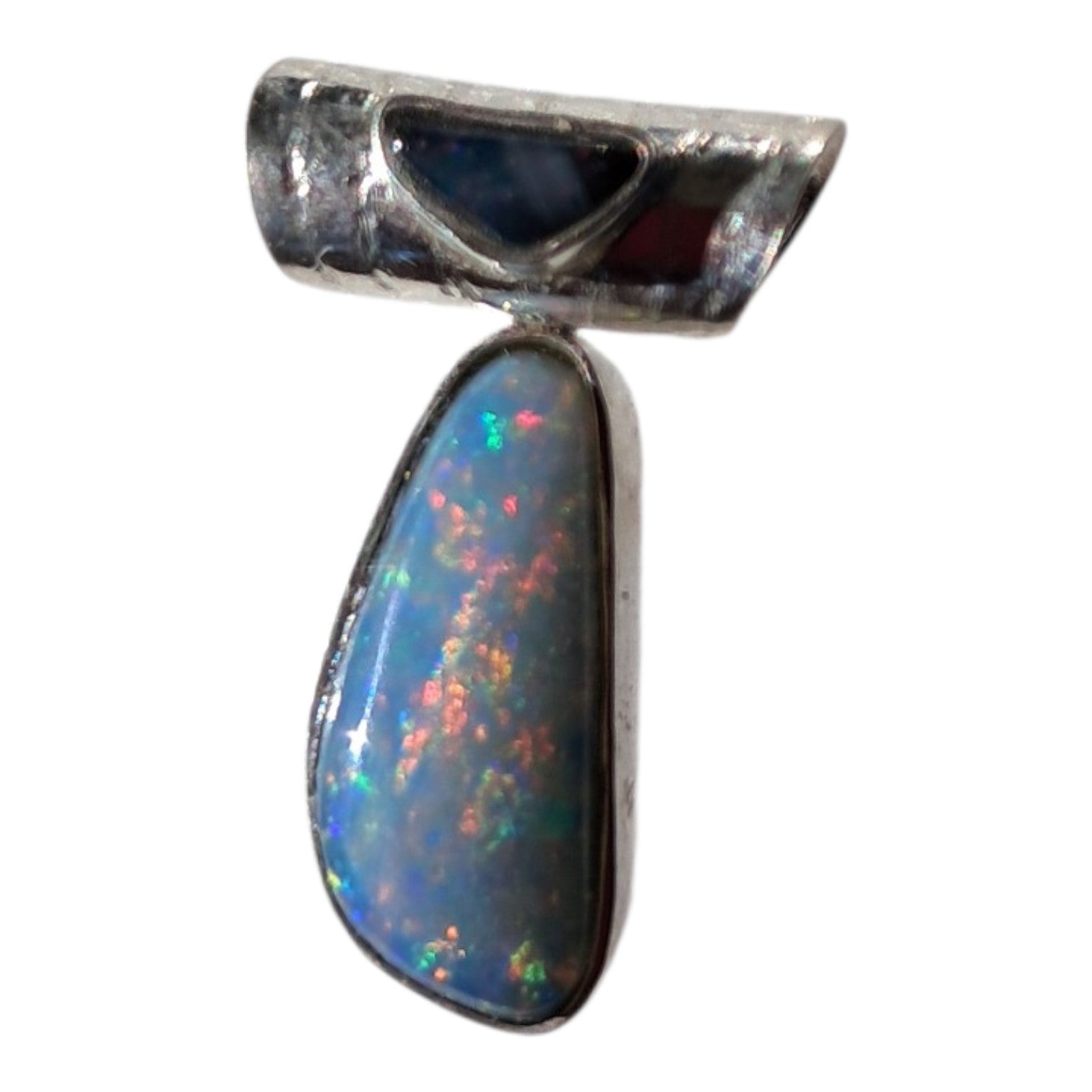 Black seam opal pendant