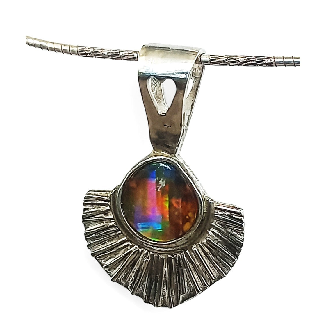 Genuine black seam opal pendant