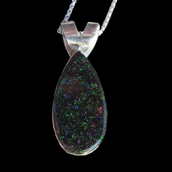 Pendant with natural matrix opal