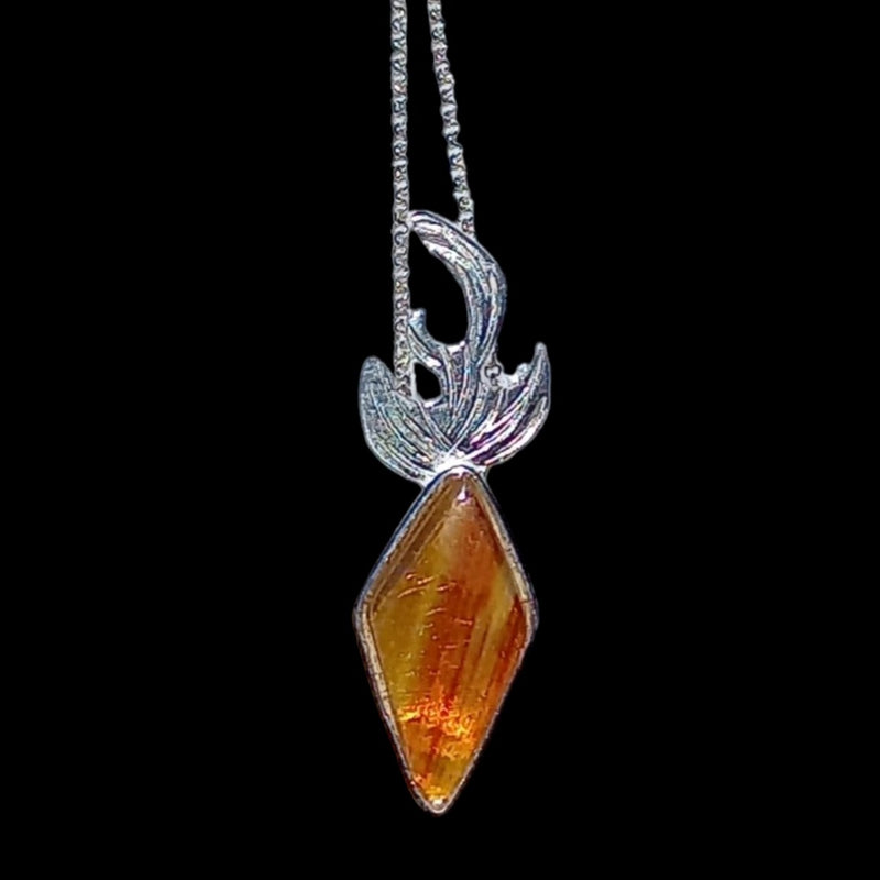 Fire opal pendant