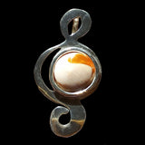 Rhythm Pendant with Natural White and Fire Opal – Sterling Silver