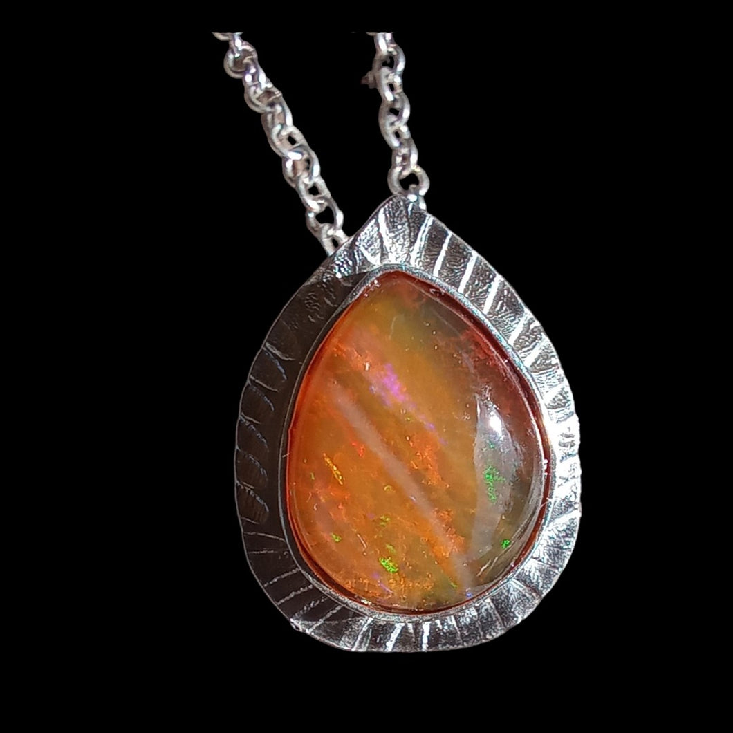 Black opal pendant
