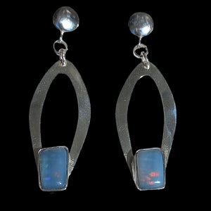 Black opal earrings
