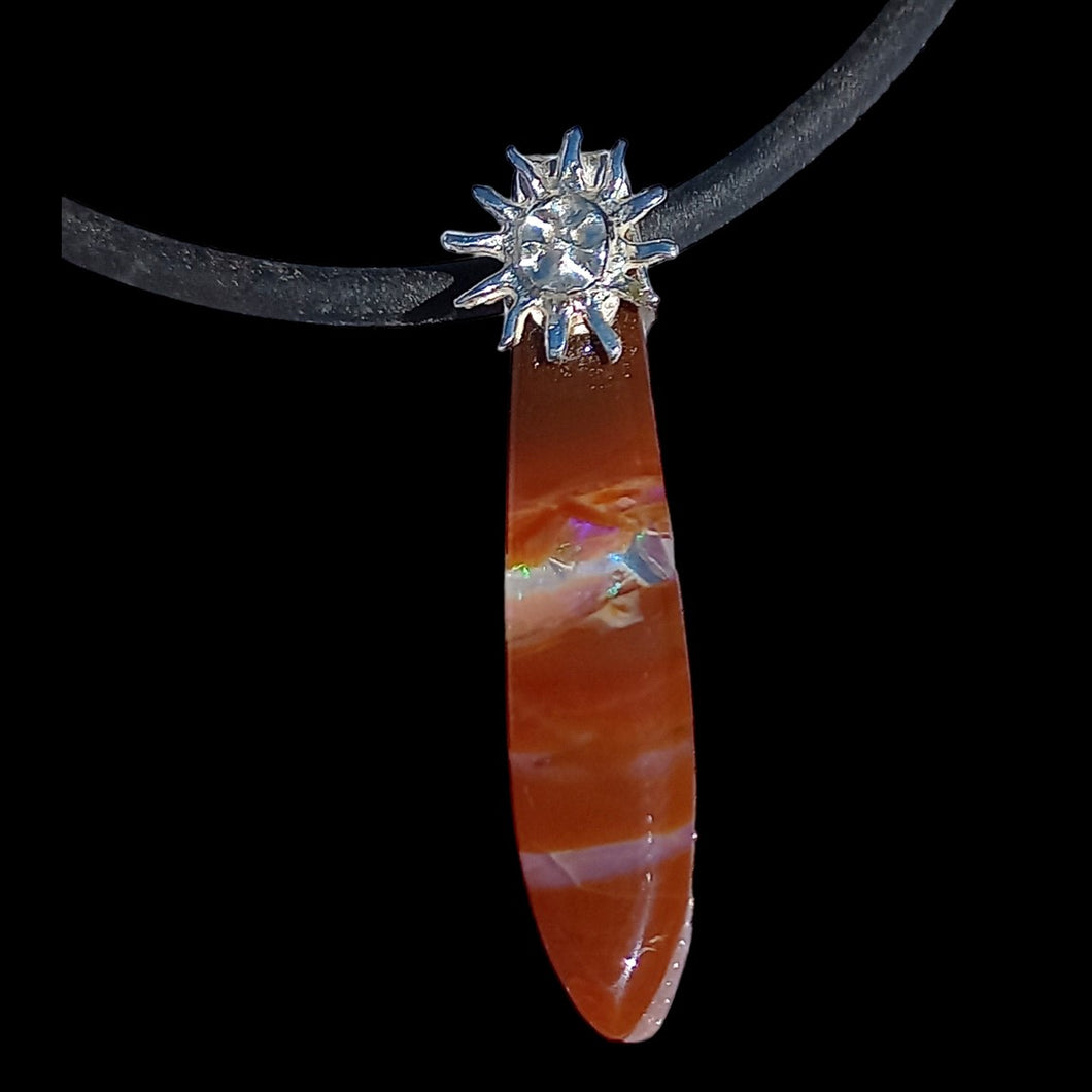 Sun pendant with natural cristal opal