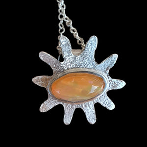 Sun pendant with fire opal